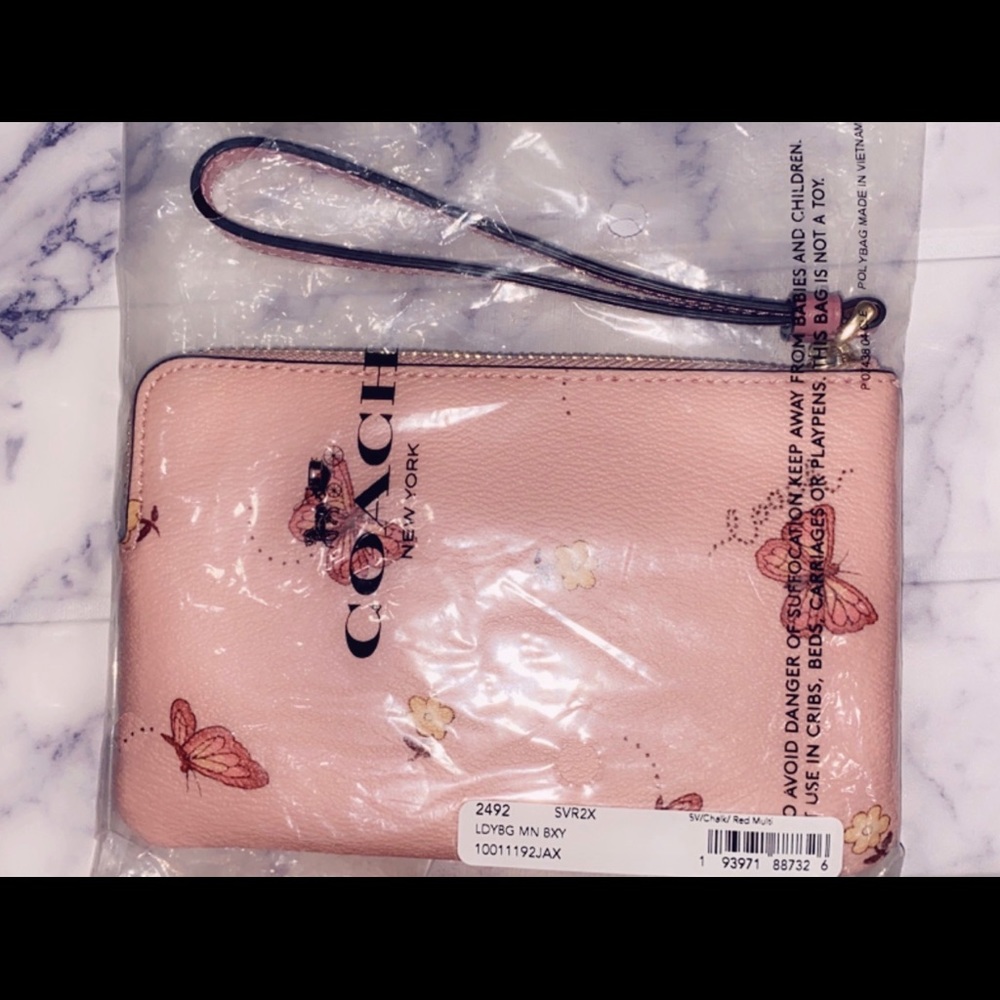 Coach butterfly wristlet